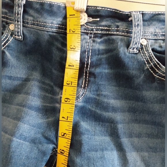 Amethyst Jean Shorts Blue 9 Inch Rise Cotton Pockets Jean Women's Size 13 - Picture 7 of 9